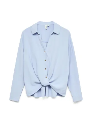 VERO MODA - VMIZZY LS DETAIL SHIRT WVN BTQ GA Brunnera Blue - Gr. - M