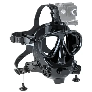 [EU Direct] DIDEEP Diving Face Scuba Cover with Camera Mount, 180° View Panoramic Full Face Diving Cover, Anti-Fog & Ant