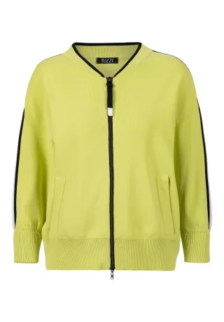 tuzzi - Strickjacke DIVA STATE OF MIND mit Kontraststreifen sunny lime - Gr. - 48