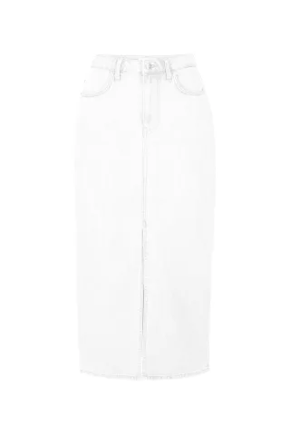 Rich & Royal - long white denim skirt organic white - Gr. - 25