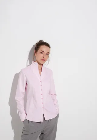 ETERNA - Bluse Jacquard Langarm rosa - Gr. - 44/Langarm