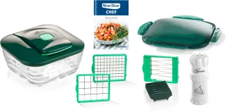 Genius Zerkleinerer "Nicer Dicer Chef inkl. Knoblauch-Schneider G5, Set 10-tlg." ermöglichen eine Arbeitserleichterung durch kinderleichte Anwendung