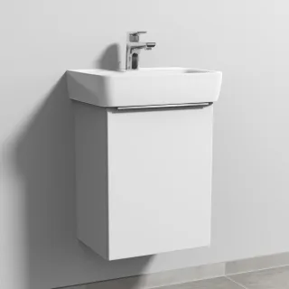Sanipa 3way Waschtischunterbau zu Geberit Renova Plan Waschtisch mit 1 Tür, Weiß-Soft UM87143