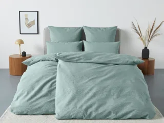 OTTO home Bettwäsche "Sari2 in Gr. 135x200 oder 155x220 cm" 2 Stk. aus Baumwolle, uni Bettwäsche in Seersucker Qualität ideal für Sommer