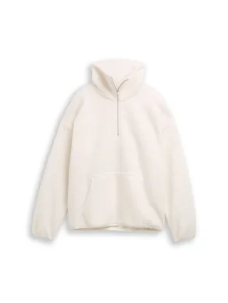 Denim Tom Tailor - Loose Fit Teddy Sweatshirt off white - Gr. - S