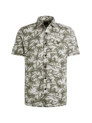 PME Legend - Jersey Pique Print Leaf bright white - Gr. - M