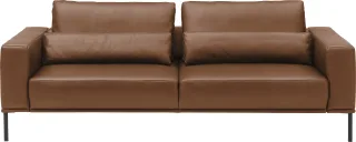 Musterring 2,5-Sitzer "JustBPM100, 202 cm breit, aus hochwertigem Leder" wahlweise mit Nierenkissen und mot. Sitzauszug, Metallfuß in schwarz