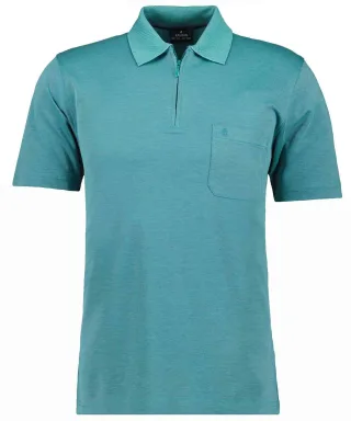 RAGMAN - Softknit-Poloshirt mit Zip smaragd - Gr. - L