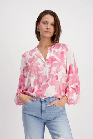 monari - Geblümte Bluse pink smoothie gemustert - Gr. - 44