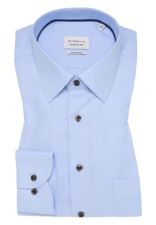 ETERNA - Hemd Natté Langarm hellblau - Gr. - 41/Langarm - 65cm