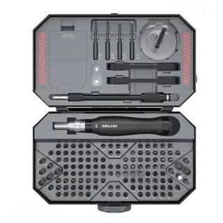 DELIXI 145 in 1 Precision Magnetic Screwdriver Set 132 Bits Mobile Phone Repair DIY Tool Kit with Storage Case