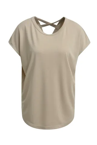 Smith&Soul - T-Shirt Modal Crossed Backneck camel - Gr. - L