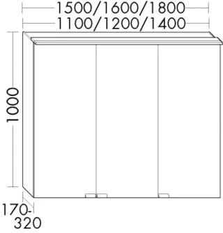 Burgbad Spiegelschrank rc40 1000x1400x170 Maple Natural, SPNZ140LF4614 SPNZ140LF4614