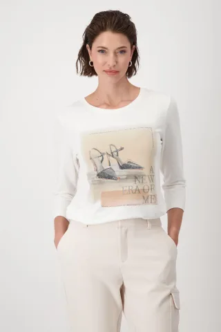 monari - Shirt mit High Heels Print off-white - Gr. - 44