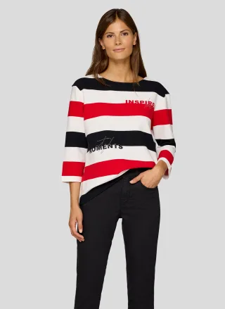 Rabe 3/4-Arm-Shirt gerippte Struktur