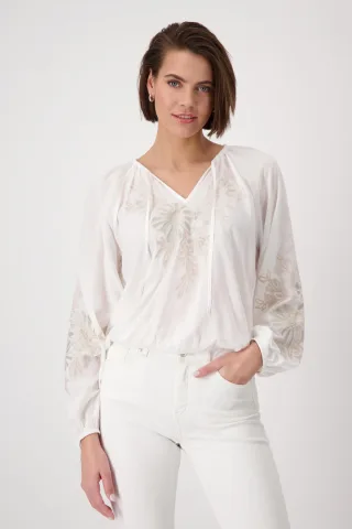 monari - Bluse mit Stickerei off-white - Gr. - 38