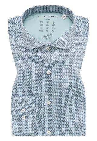 ETERNA - Performance Shirt Twill-Stretch Langarm grün - Gr. - 40/Langarm - 67cm