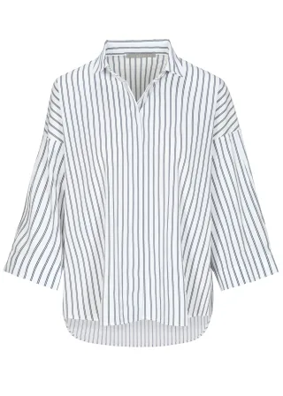 (THE MERCER) N.Y. - Bluse white/navy - Gr. - 40