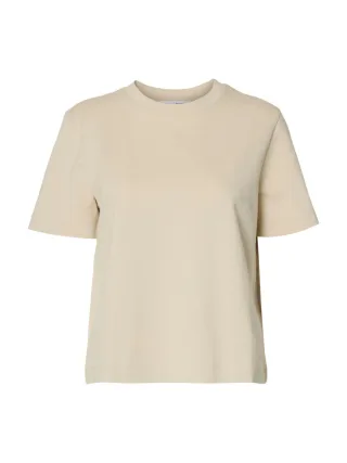 Selected - T-Shirt beige - Gr. - XL