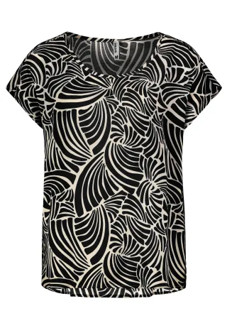 Authentic Style - RE9CIGt1cnphcm0gQmx1c2UgQWxsb3ZlciBQcmludA== graphics: black-canvas beige - Gr. - L