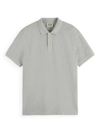 Scotch & Soda - Logo Pique Polo grau - Gr. - S