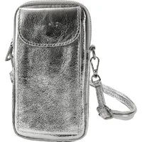 Toscanto Handtasche Toscanto Damen Umhängetasche Handtasche (Handtasche), Damen Leder Umhängetasche, Handtasche, silber ca. 12cm