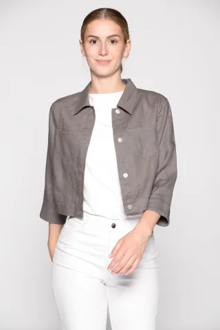 IN LINEA - Jacke, Hemdkragen, 3/4-Arm 801 grey - Gr. - 40