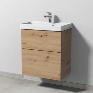 Sanipa 3way Waschtischunterbau zu Villeroy & Boch Avento Waschtisch mit 2 Auszügen, Eiche Natural-To SM62085