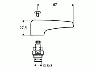Schell Spezial-Oberteil mit Hebelgriff 3/8" chrom 222090699
