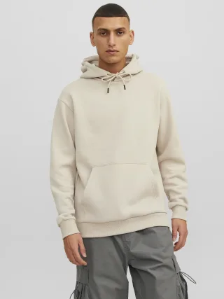 JACK&JONES - JJEBRADLEY SWEAT HOOD NOOS Moonbeam - Gr. - XS