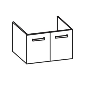 Artiqua 412 Waschtischunterschrank für Strada K0788, Sangallo Grau quer, 412-WU2T-I18-7154-432 412-WU2T-I18-7154-432