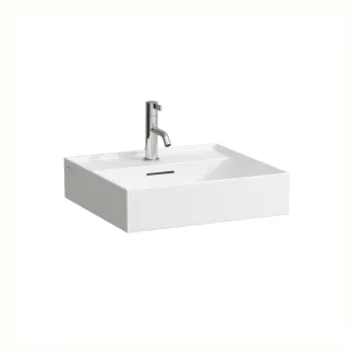 LAUFEN Aufsatz-Waschtisch Kartell 460x500x145, 1 Hahnloch, mit Überlauf, geschliffen graphit matt H8163327581041