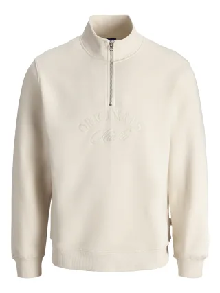 JACK&JONES - JORBLEECKER BRANDING SWEAT HIGH NECK BF Antique White - Gr. - L