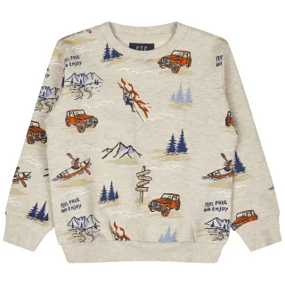 STACCATO - Sweatshirt mit Allover-Print soft sand mel aop - Gr. - 128/134