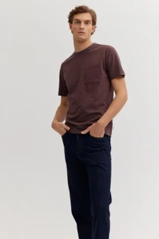 BASEFIELD - Rundhals T-Shirt 1/2 aubergine - Gr. - M