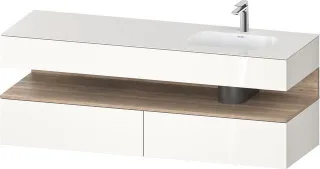 Duravit Qatego Einbauwaschtisch mit Konsolenwaschtischunterbau Weiß Hochglanz 1600x550x600 mm - QA47 QA4796055220000