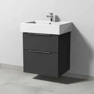 Sanipa 3way Waschtischunterbau zu Duravit Vero Waschtisch mit 2 Auszügen, Graphit-Matt UP7161B