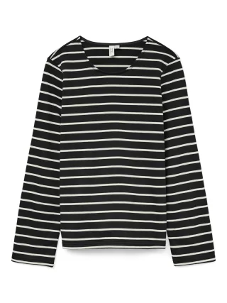 VERO MODA - VMFILUKKA L/S O-NECK TOP JRS BTQ GA Black - Gr. - S