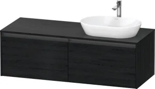 Duravit Ketho.2 Konsolenwaschtischunterbau wandhängend Eiche Schwarz Matt 1400x550x459 mm - K24888R1 K24888R16160000