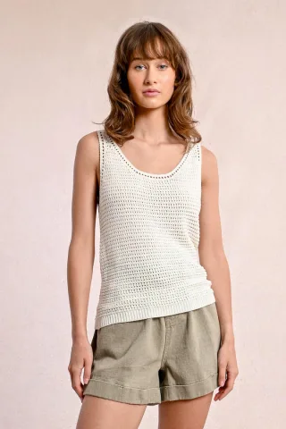 molly bracken - Gehäkeltes Tank-Top beige - Gr. - M