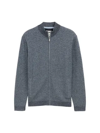 Tom Tailor - Strickjacke mit Stehkragen light blue navy twotone - Gr. - XXXL