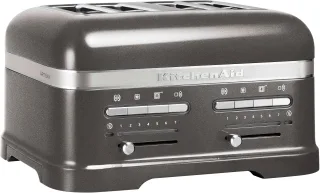 KitchenAid Toaster "Artisan 5KMT4205EMS MEDALLION-SILBER" 4 kurze Schlitze für 4 Scheiben 2500 W mit Sandwichzange