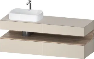Duravit Qatego Konsolenwaschtischunterbau wandhängend Taupe Supermatt 1600x550x600 mm - QA4777055830 QA4777055830000