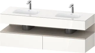 Duravit Qatego Einbauwaschtisch mit Konsolenwaschtischunterbau Weiß Hochglanz 1600x550x600 mm - QA47 QA4797091220000