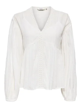 ONLY - ONLDUSI L/S DETAIL TOP WVN CS Cloud Dancer - Gr. - M