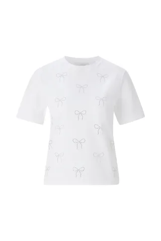 Rich & Royal - T-Shirt with Bow Application white - Gr. - L