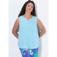 Angel of Style Spitzenbluse Blusentop Tunika-Ausschnitt gerundeter Saum