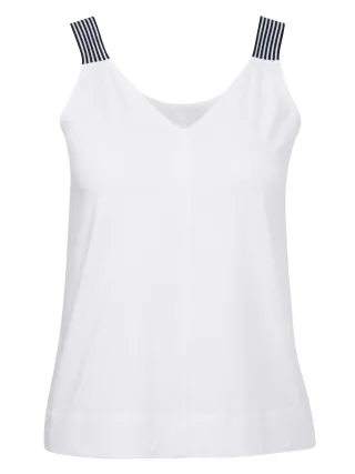 Frapp - Top V-Ausschnitt white / navy - Gr. - 48