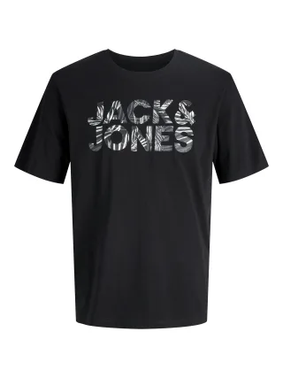 JACK&JONES - JJEJEFF LOGO TEE SS SN black - Gr. - S