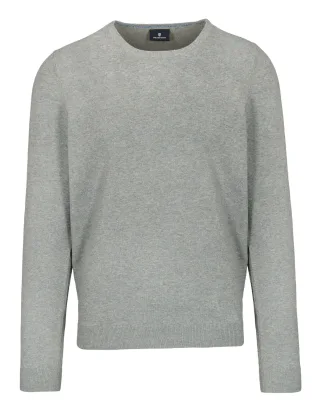 BASEFIELD - Rundhals Pullover grey mel. - Gr. - XXL